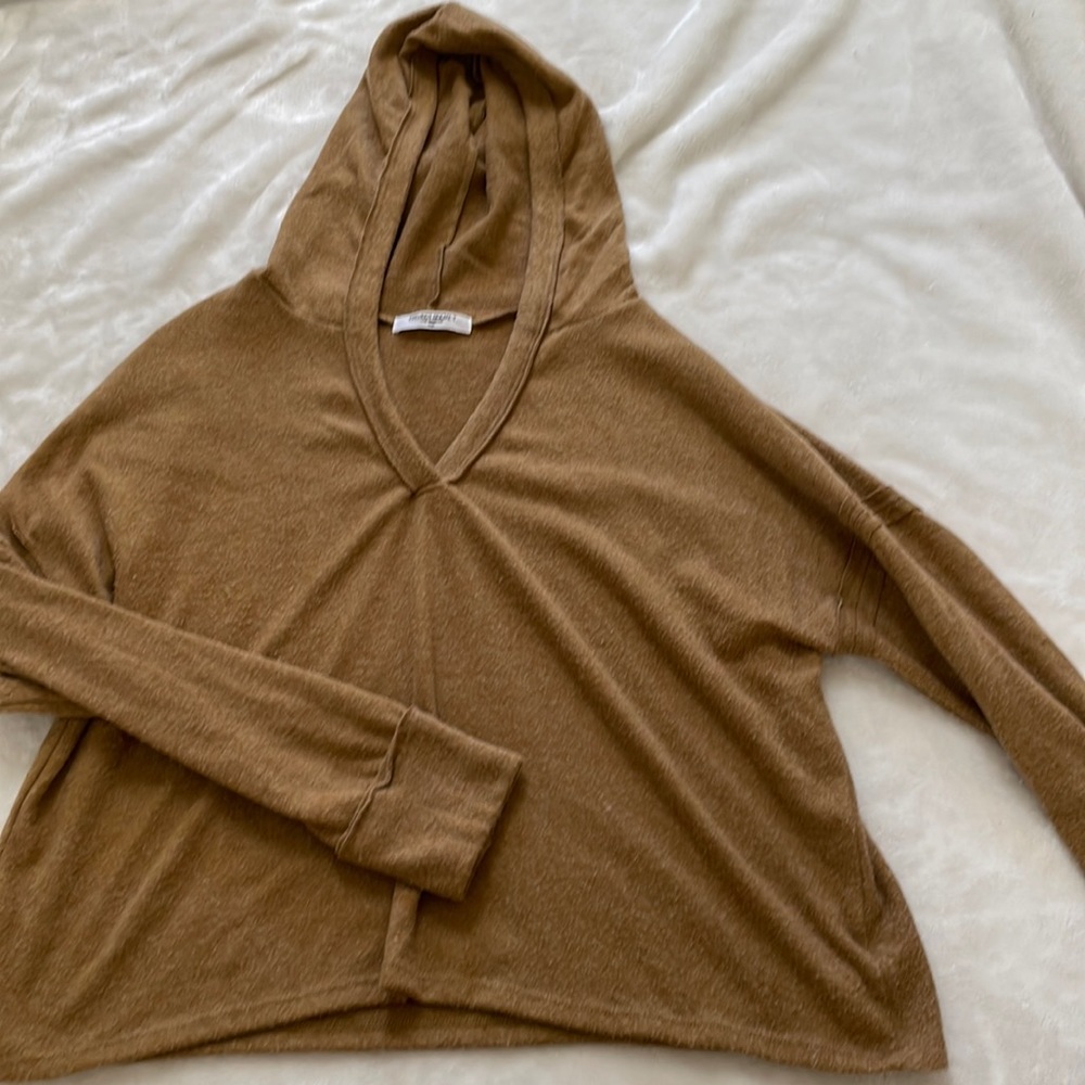 Soft tan cropped hoodie by Project Social Tee